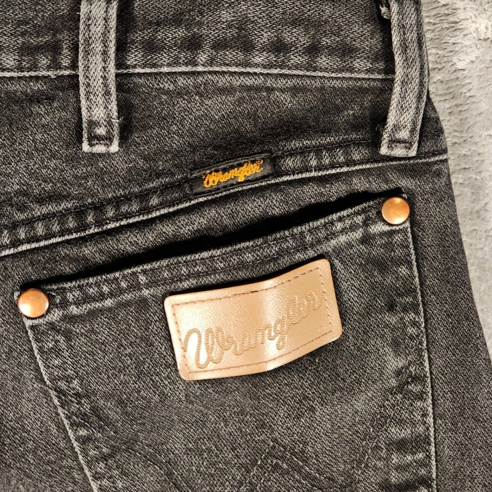Wrangler Cowboy Cut Jeans Mens 35x32 Black Excellent 13MWZ Straight Leg Denim - Picture 10 of 11